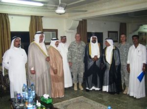 Ramadi Sheik Meeting with Sheiks Sattar Abu Rischa, taher Sabber Bde ywi, Kahlid =later murded, Unk Me, Sheik Al Bou Diab Unk, Bergman, chi boy